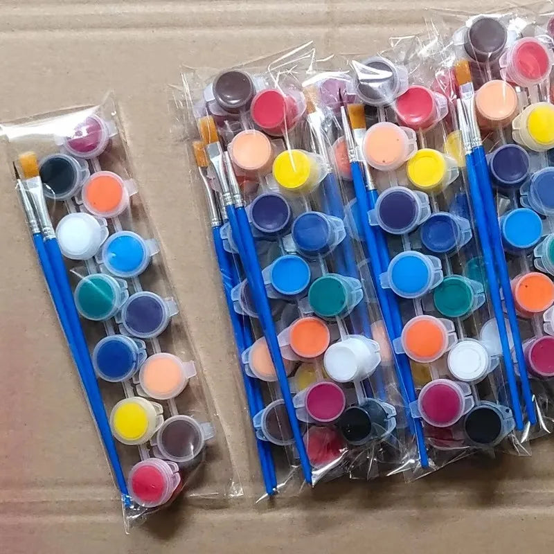 Acrylic Pigment Paint Set — Multi-Surface Art Kit with Built-in Brush