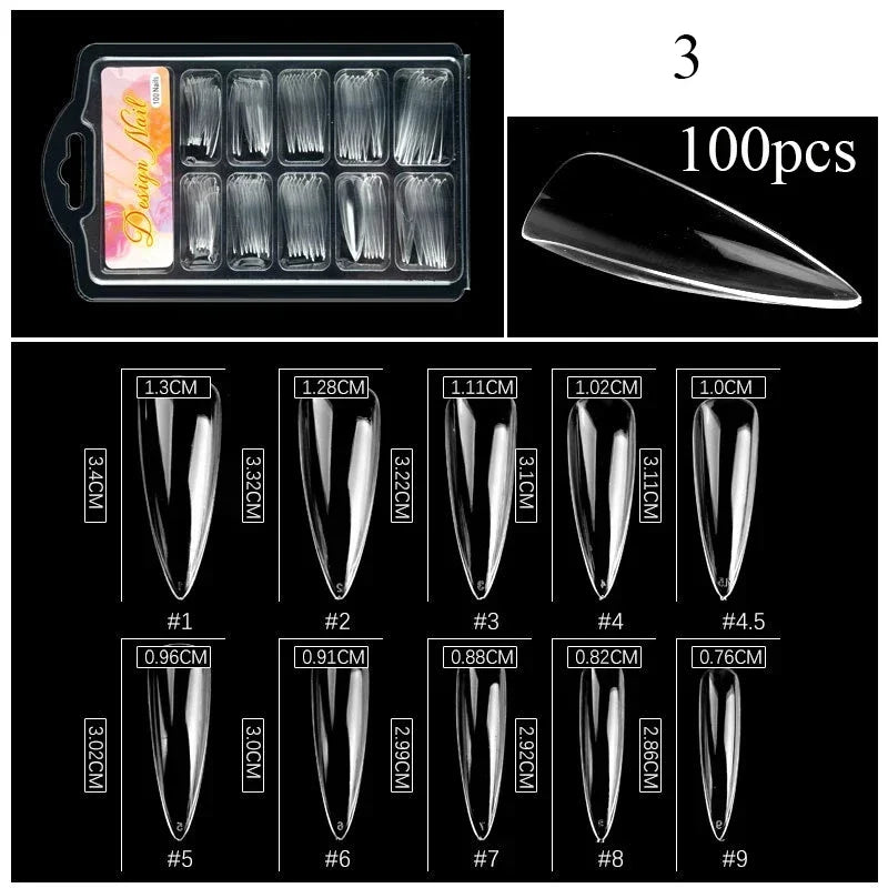 Natural Transparent Seamless Fake Nails — Full Coverage False Nail Tips