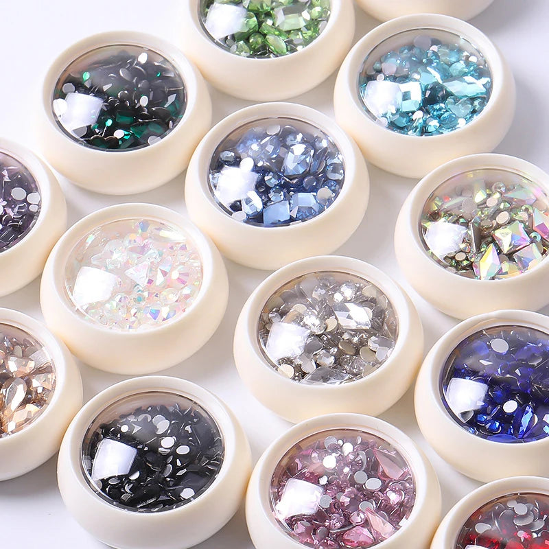 MagiBling Nail Art Rhinestone Kit — Mixed Size Crystal Gemstones for 3D Nail Design