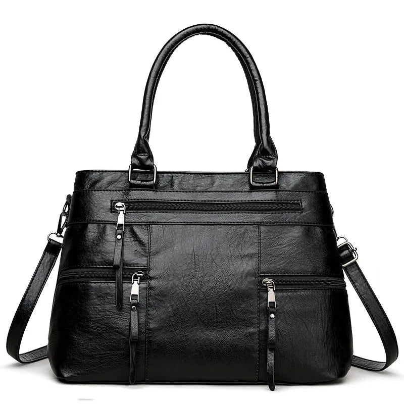 dawndesslo Elegant Leather Handbag — Versatile Top-Handle Shoulder Bag