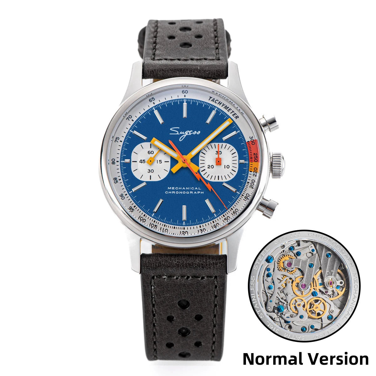 SUGESS Pilot Chronograph Watch — Mechanical Seagull Movement & Sapphire Crystal