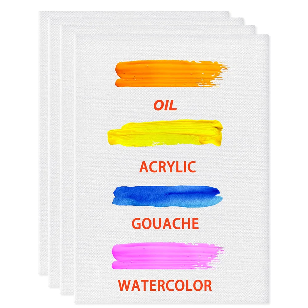 Stretched Cotton Canvas Set — Primed Wooden Frames for Oil and Acrylic Painting