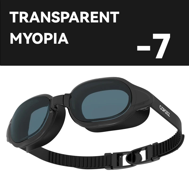 COPOZZ Prescription Swimming Goggles — Anti-Fog Diopter Eyewear for Adults