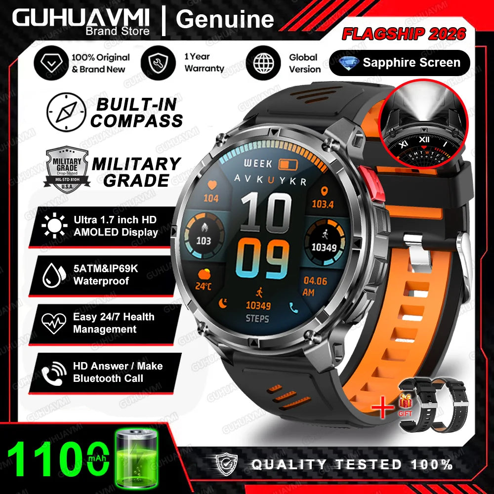 TAVYU T-Rex3 Pro Smartwatch — Rugged Military GPS Outdoor Watch