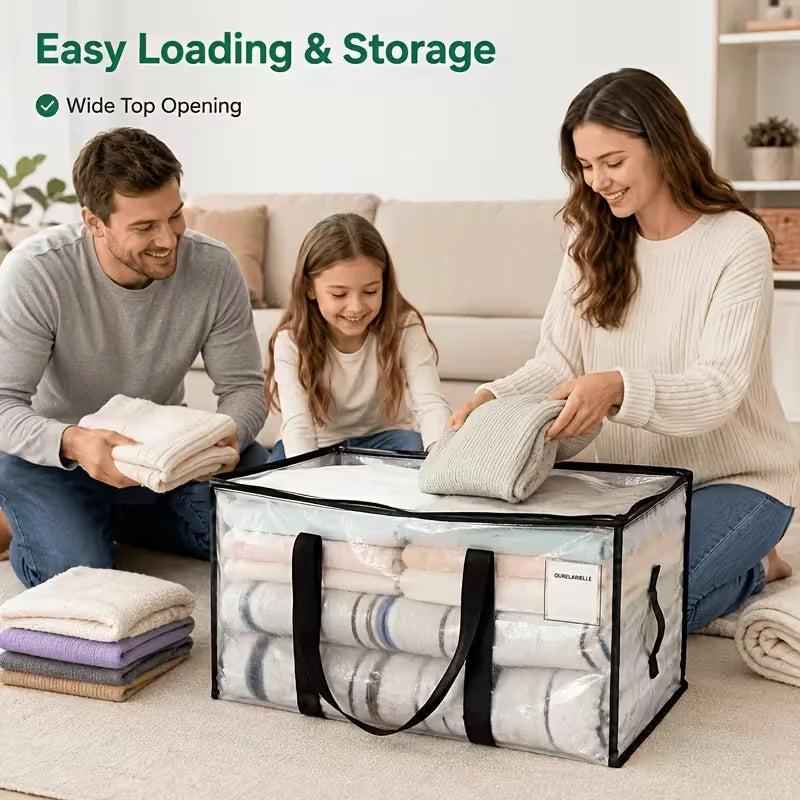 Heavy-Duty Moving Storage Bags — Foldable Zippered Totes for Bedding & Clothes
