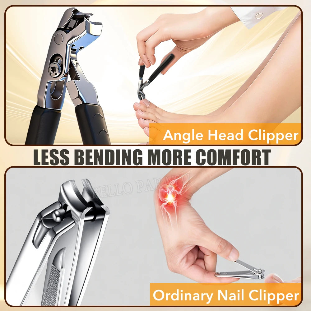Andvictory Heavy Duty Nail Clipper — Angled Head with Built-In Catcher