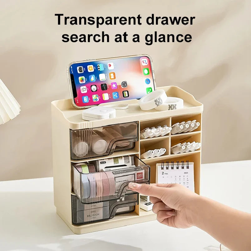 Desktop Storage Organizer — Multi-Compartment Stationery Sorting Box