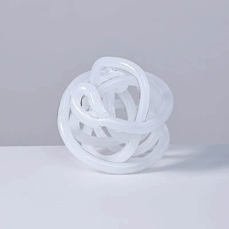 Handmade Glass Knot Figurine — Twisted Ball Decorative Ornament