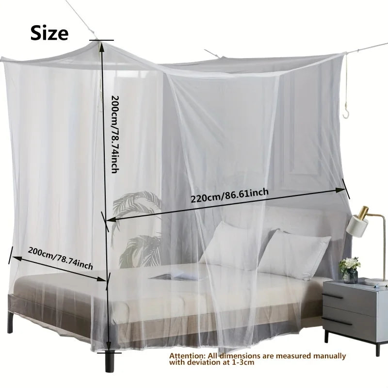 Large White Outdoor Mosquito Net — Breathable Insect Protection for Camping