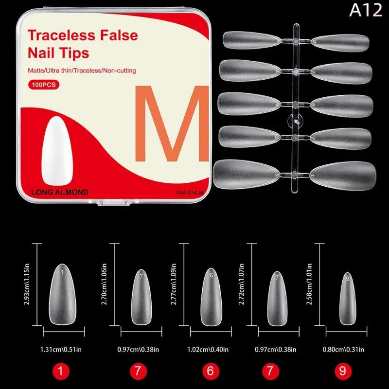100PCS Clear False Nail Tips — Full Cover Press-On Extensions