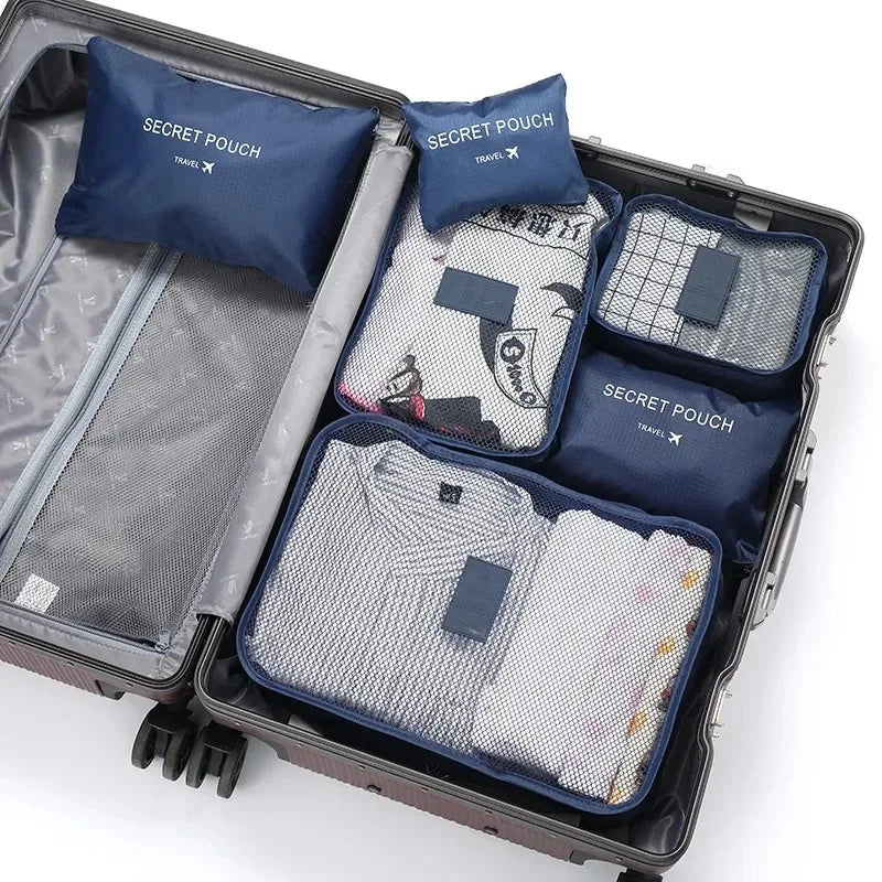 6-Piece Travel Packing Cube Set — Luggage Organizer & Laundry Pouches