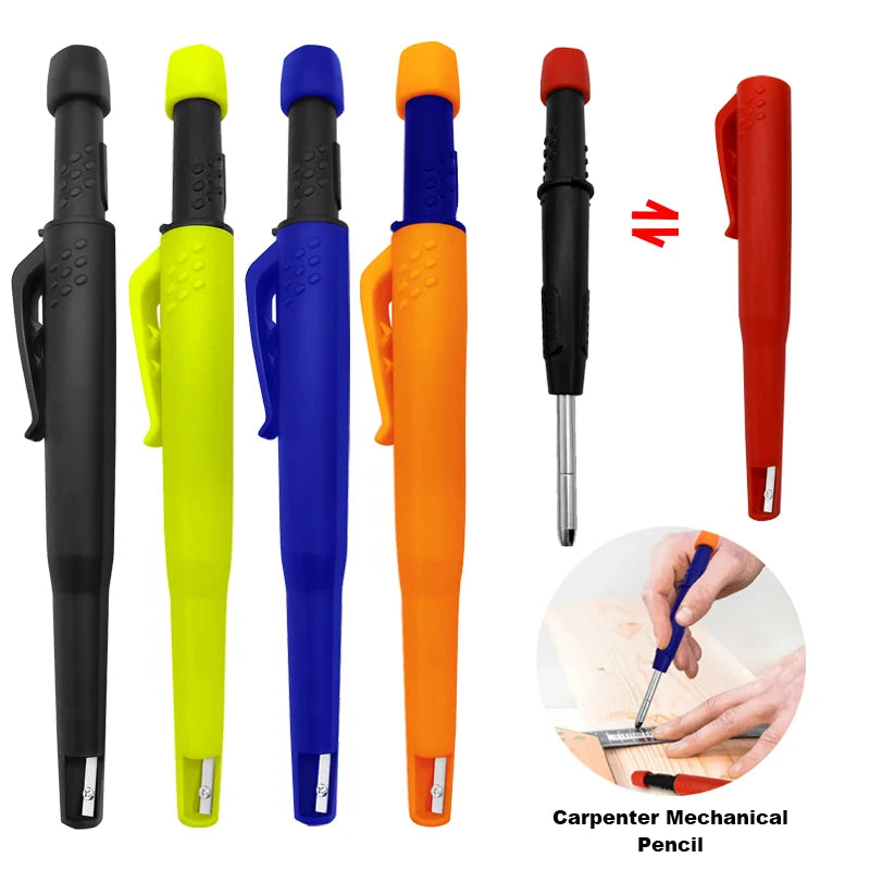 Solid Carpenter Mechanical Pencil — Integrated Sharpener & Woodworking Tool