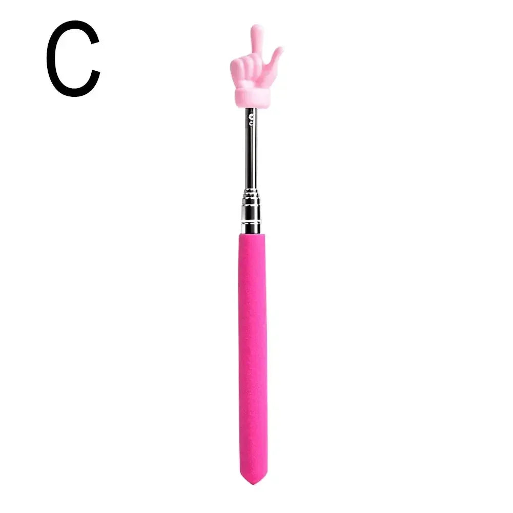 Retractable Finger Design Teacher Pointer — Telescopic Stainless Steel Teaching Stick