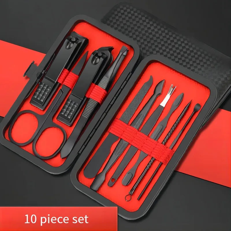 Professional 10-Piece Nail Clipper Set — Complete Manicure Kit for Home Use