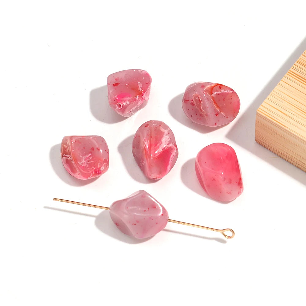 Colorful Acrylic Irregular Geometric Beads — 30pcs Loose Spacer Stones for DIY Jewelry