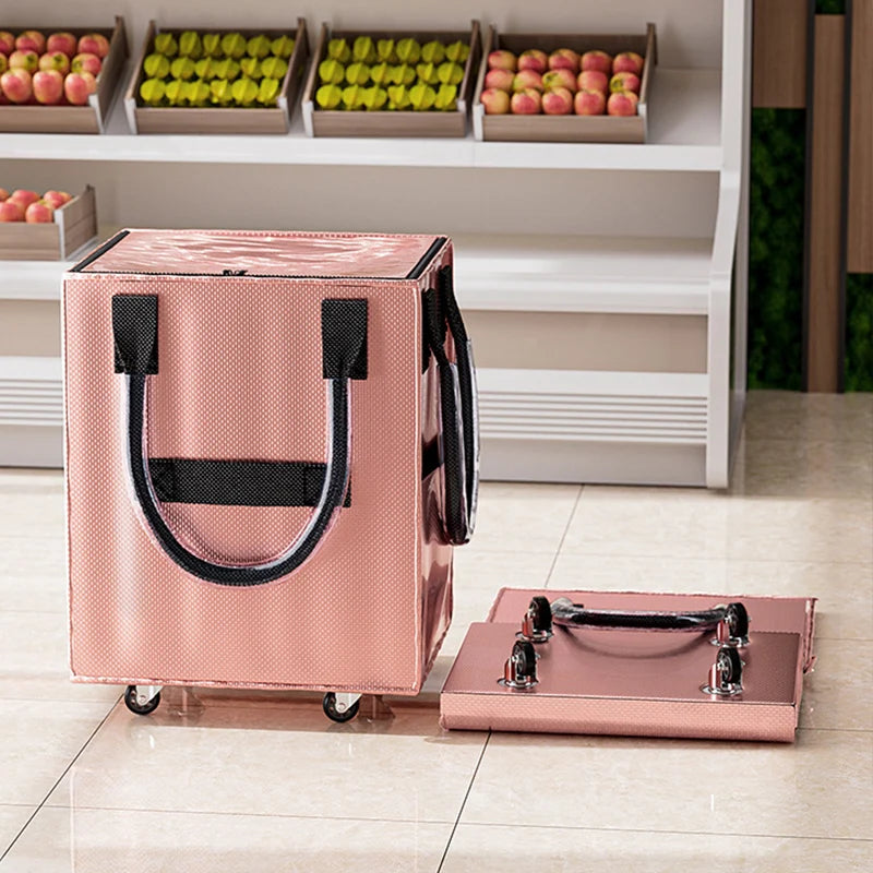 Rolling Grocery Shopping Bag — Foldable Reusable Tote with Wheels