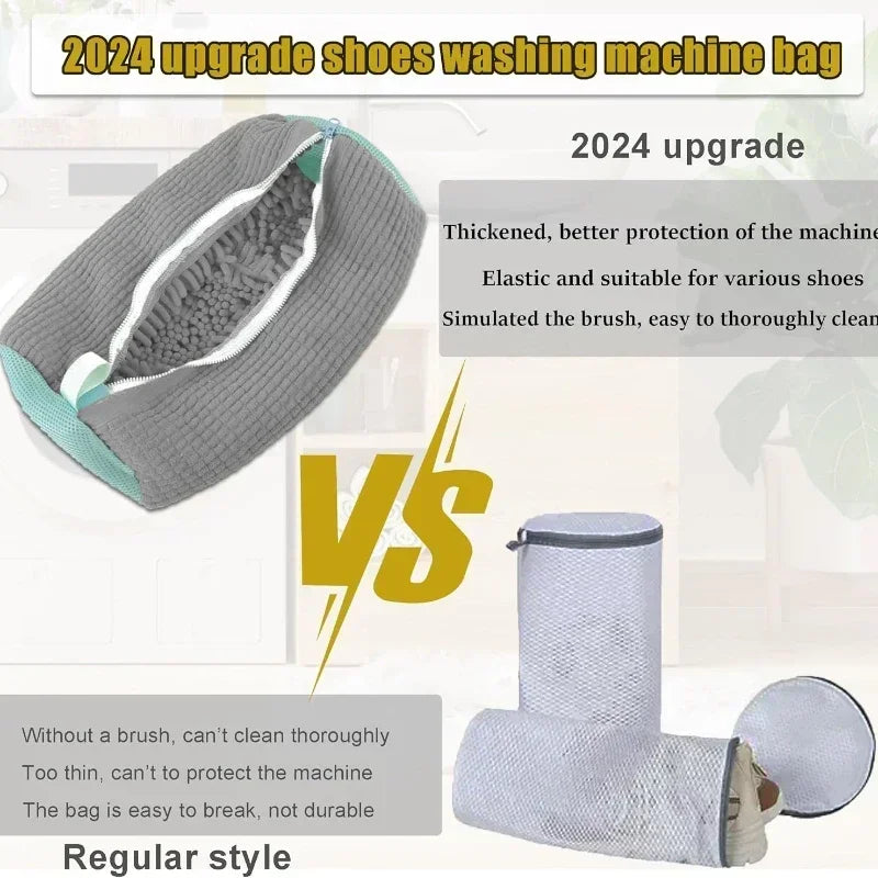 Machine Washable Shoe Laundry Bag — Durable Polyester Protector with Adjustable Strap