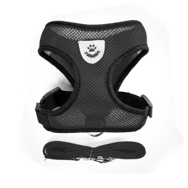 RPXBGUCKARHG Breathable Mesh Pet Harness and Leash Set — Reflective Walking Vest