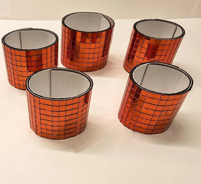 Orange Glass Mirror Mosaic Tiles — 2400Pcs Self-Adhesive Decor for DIY Projects
