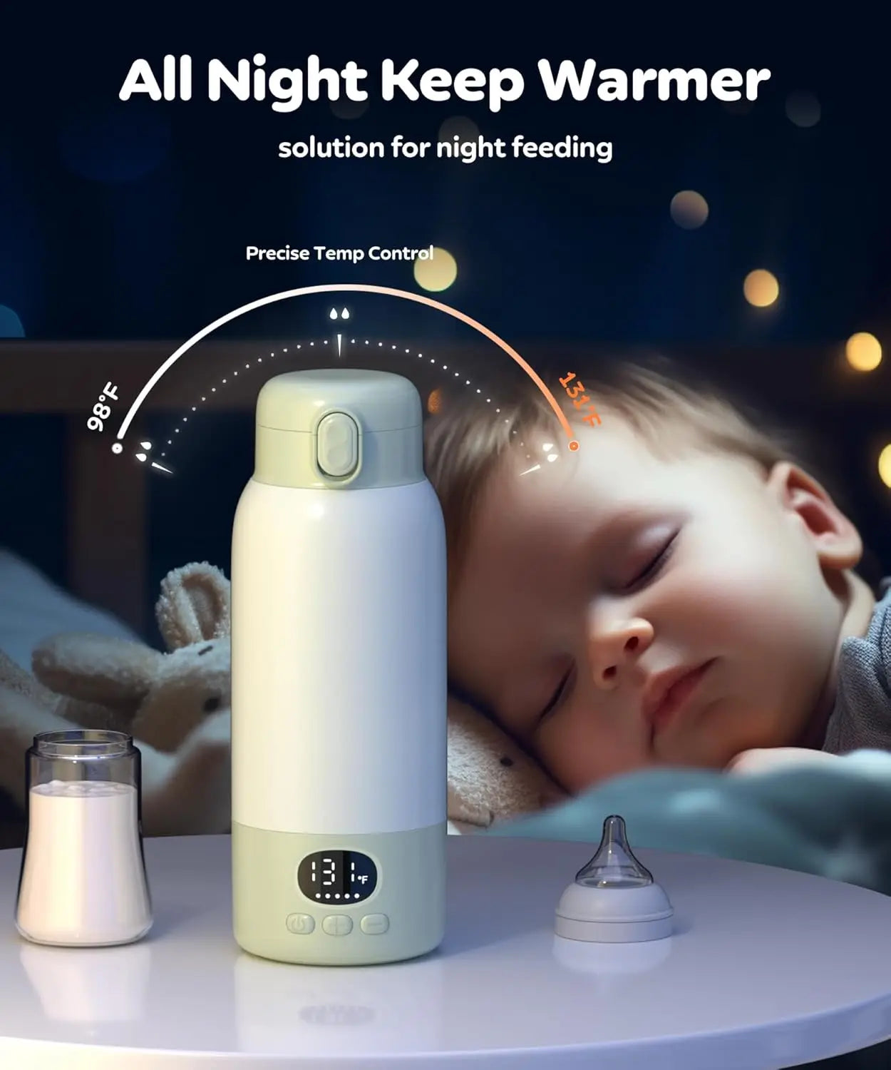 Portable Electric Heated Water Bottle — USB Rechargeable Milk Warmer