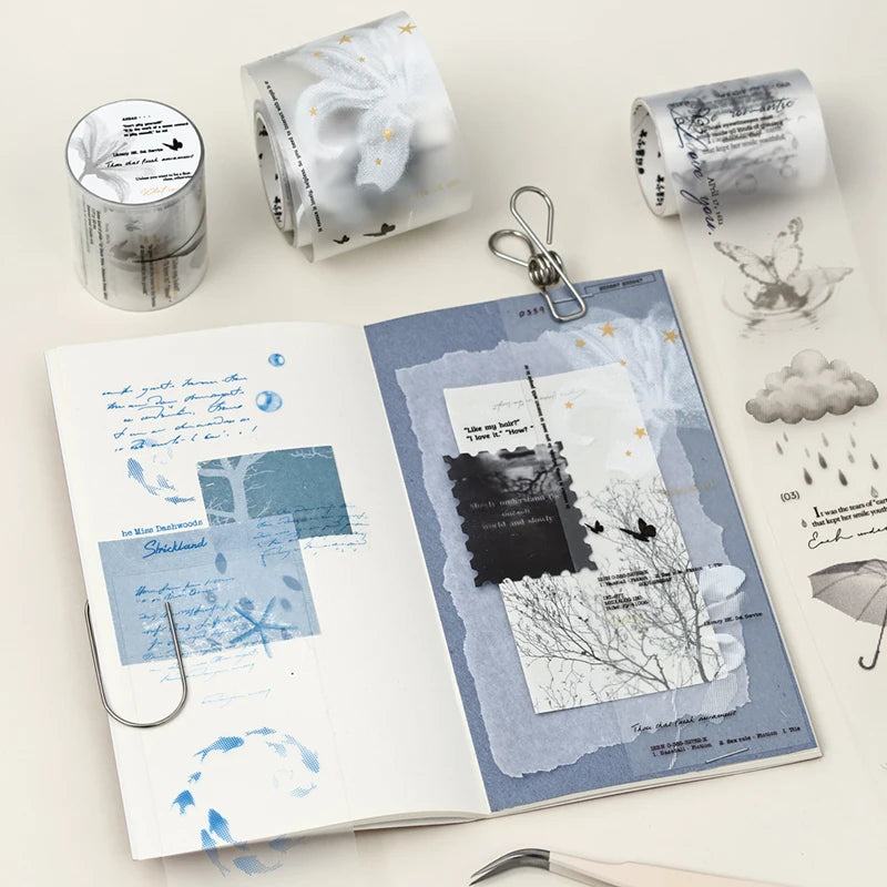 Decorative PET Washi Tape — Floating Light Fragment Design for Scrapbooking