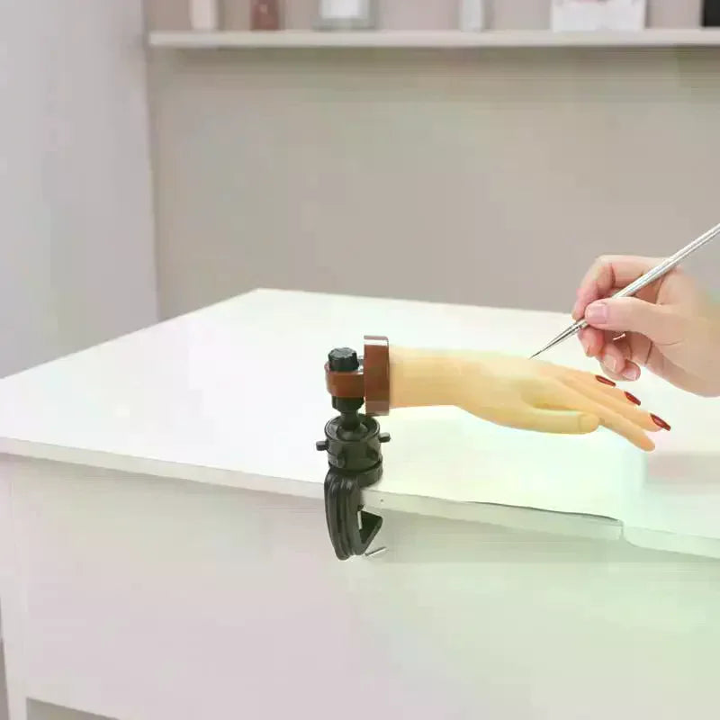 ELBBKG Nail Practice Hand — Realistic Mannequin with Desktop Bracket