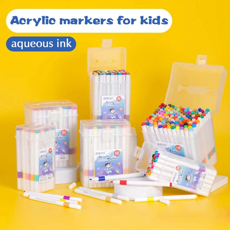 Acrylic Brush Marker Set — Liquid Ink Art Pens with Portable Case
