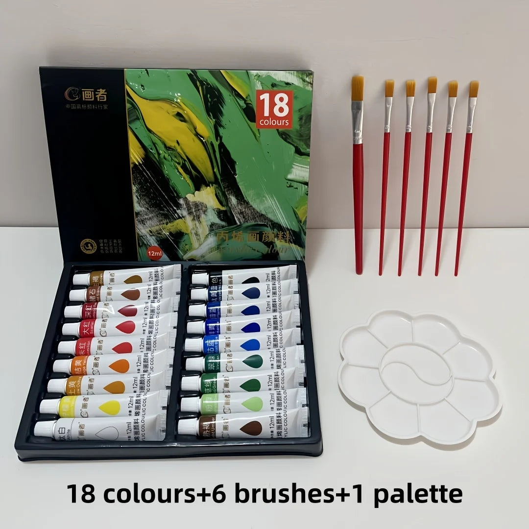 Vibrant Acrylic Paint Set — High Intensity Colors for Canvas and Glass