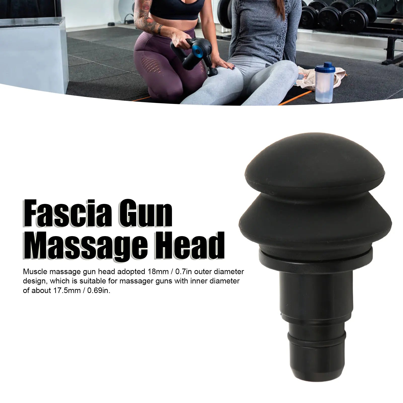 TMISHION Silicone Massage Gun Head — Soft Fascia Relief Attachment