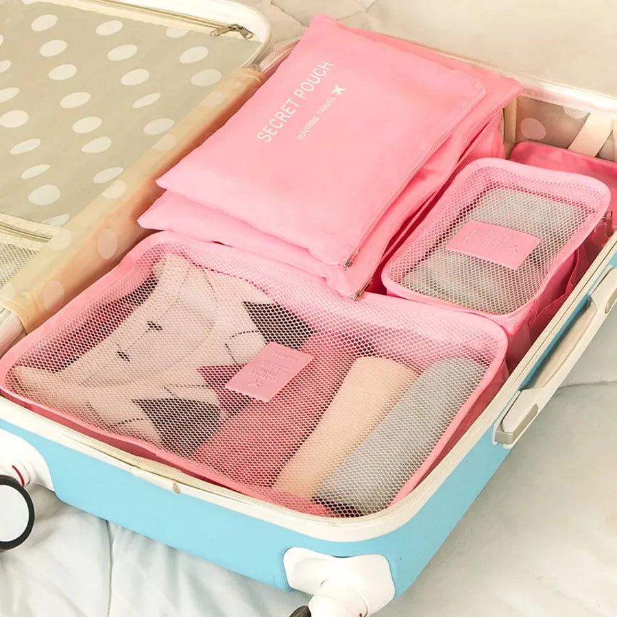 6-Piece Travel Packing Cube Set — Luggage Organizer & Clothing Storage Bags