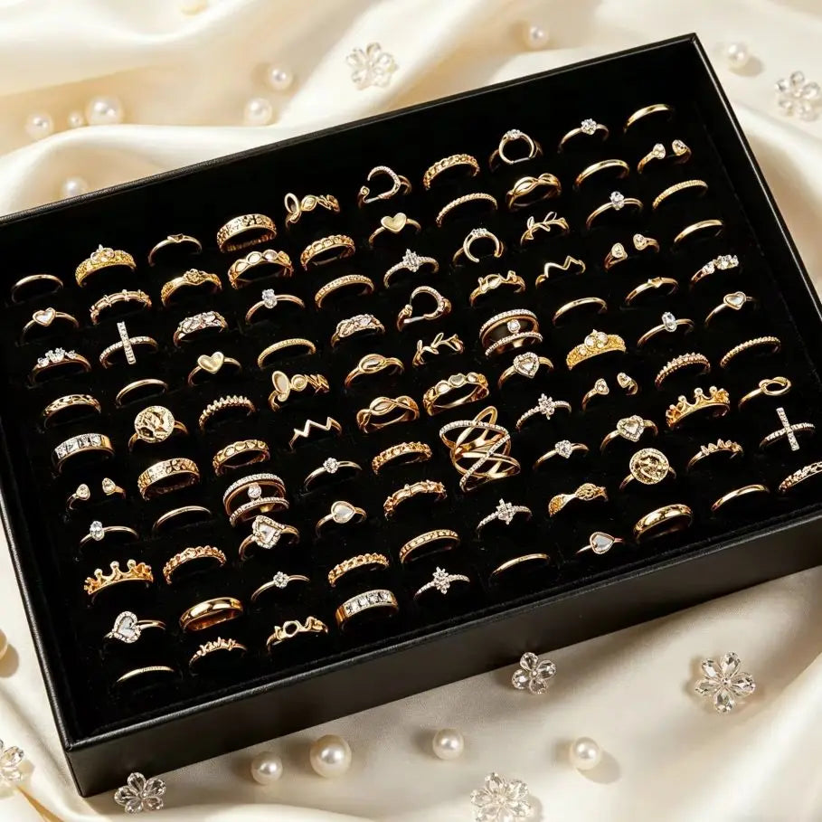 Bohemian Heart and Moon Ring Set — Elegant Fashion Jewelry for Women