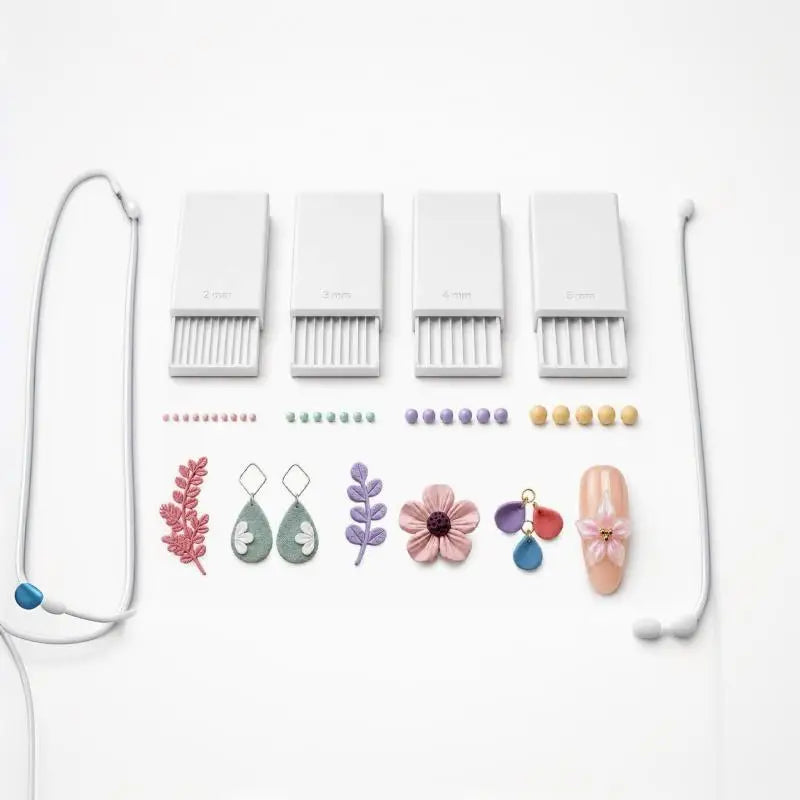 Nail Art Bead Roller Kit — 4-Piece Clay and Gel Extruder Set