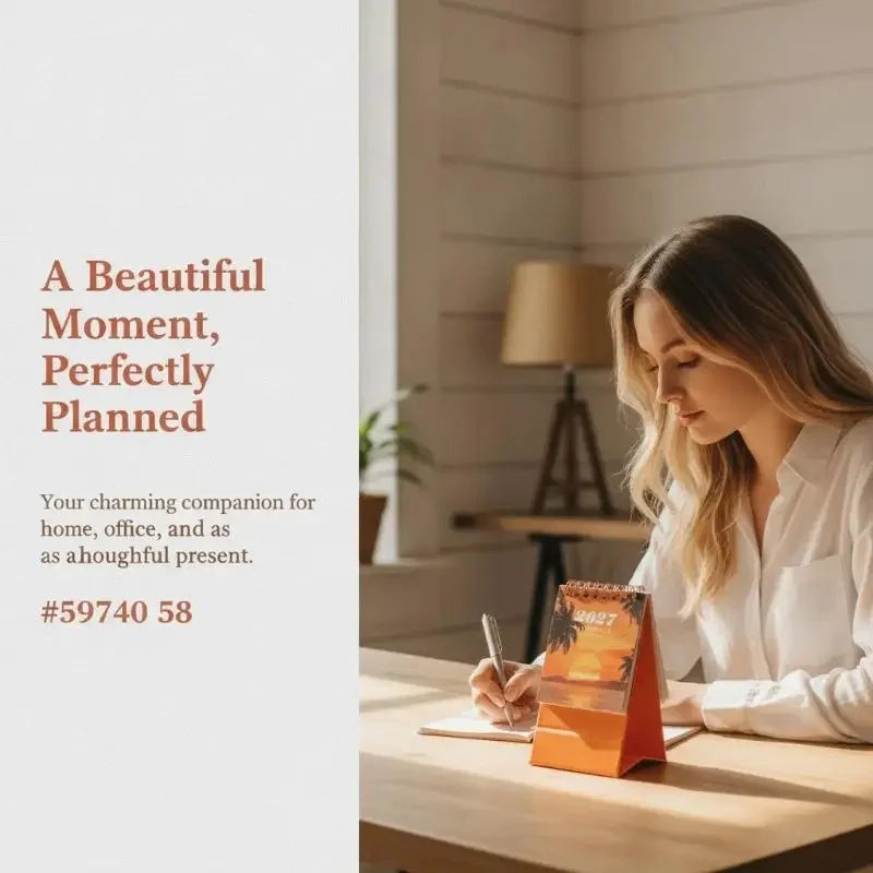 Flourishing Flowers Mini Desk Calendar — 18-Month Planner & Desktop Decor