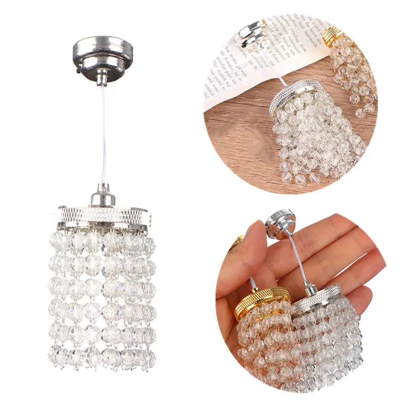 Miniature Dollhouse Table Lamp — Modern Bedside Reading Light Decor