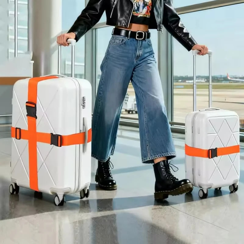 Luggage Securing Strap Set — Durable Travel Bag Identification & Security