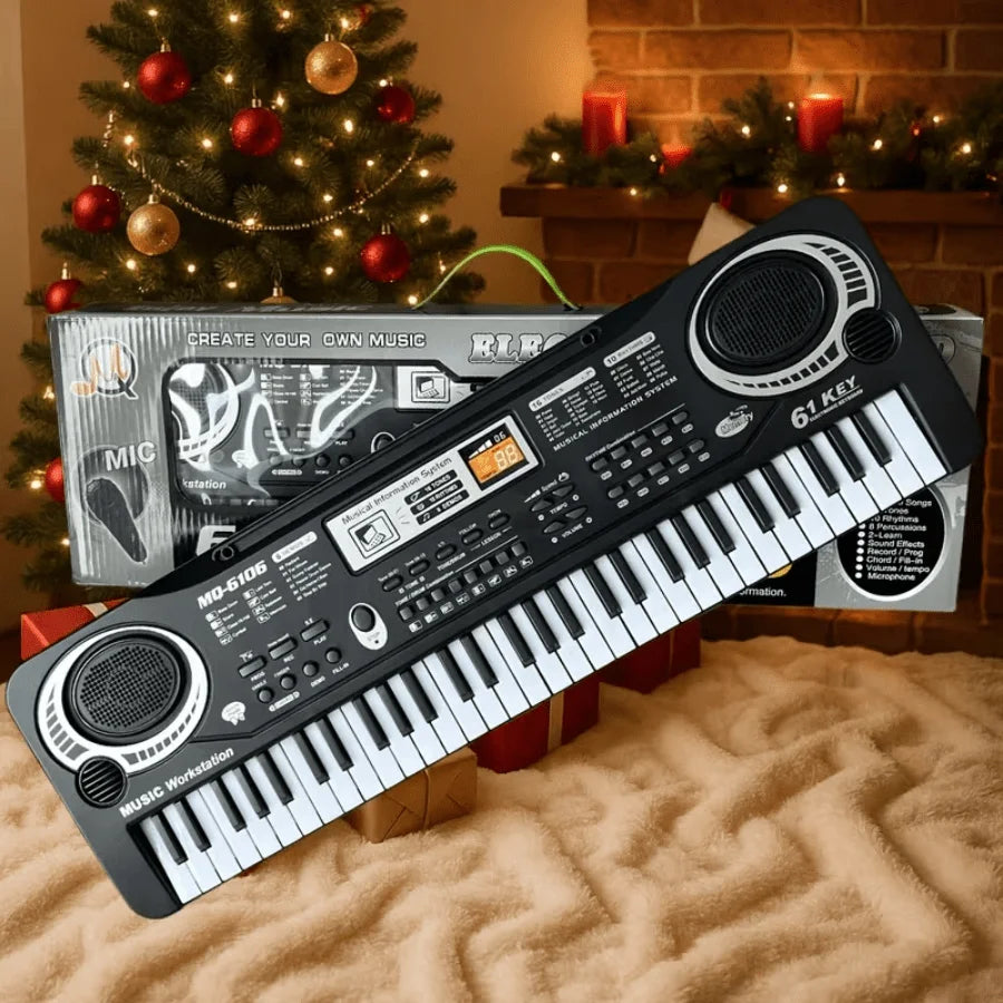 61-Key Kids Electronic Keyboard — Musical Learning Toy with Microphone
