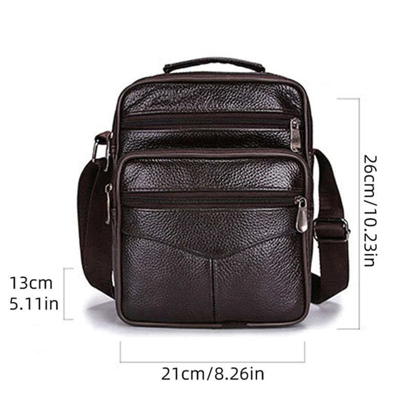 scione Men's Messenger Bag — Multi-Functional PU Leather Crossbody