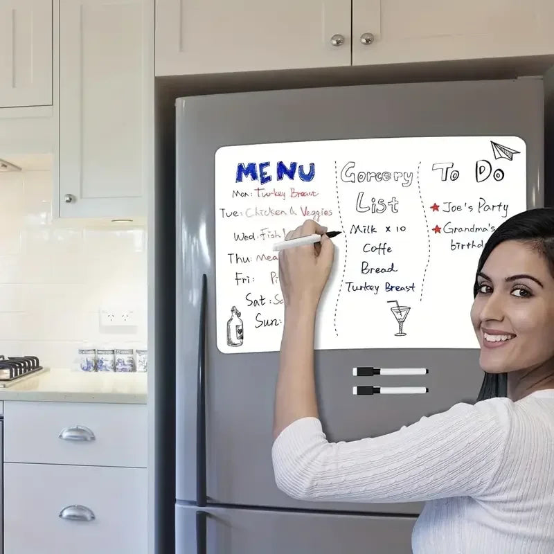 Magnetic Dry Erase Whiteboard — Flexible Refrigerator Memo Board