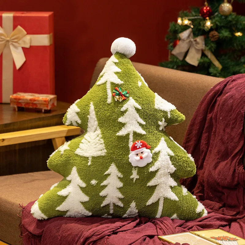 MIAOOWA Christmas Tree Plush Pillow — Soft Festive Throw Cushion for Holiday Decor