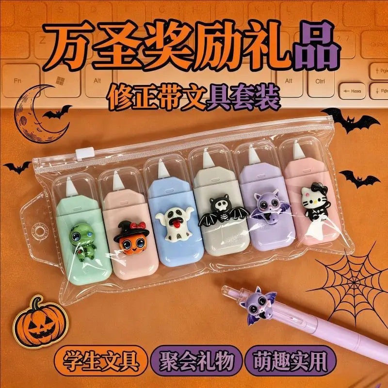 Mini Cartoon Style Correction Tape — 6-Pack Set for Students and Office Use