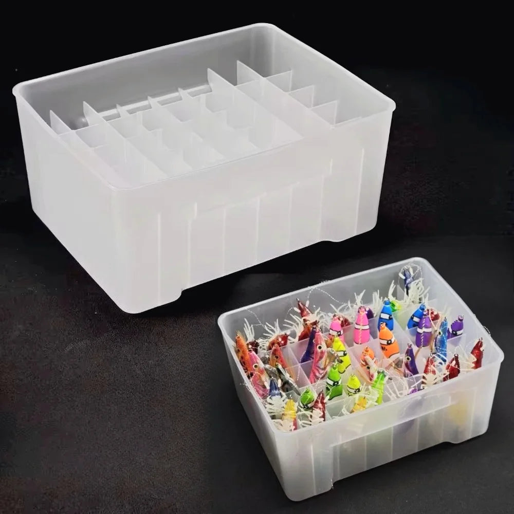 Multi-Compartment Fishing Lure Storage Box — Organized Tackle Organizer, White