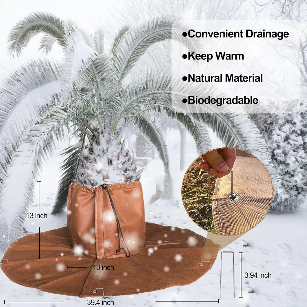 Tree Root Insulation Cover — Winter Plant Protector for Outdoor Gardens