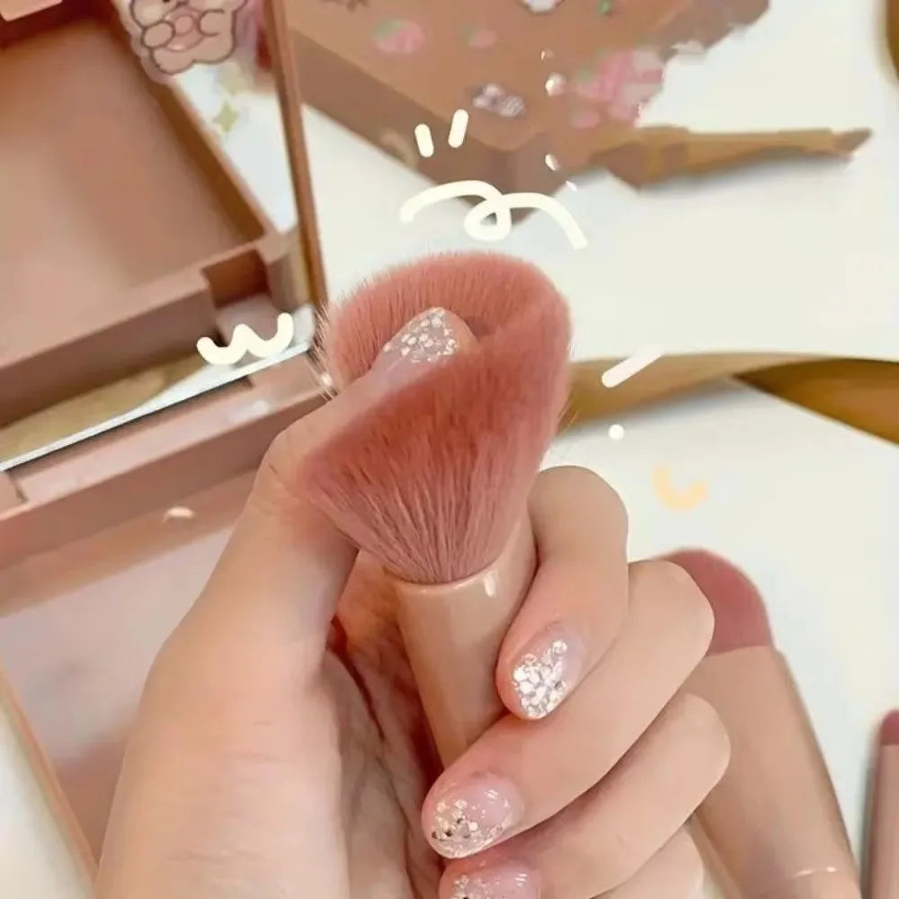 Portable 5-Piece Makeup Brush Set — Compact Travel Kit with Mirror Case