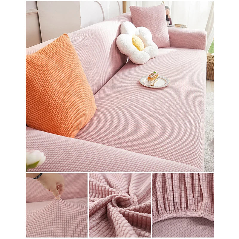 Elastic Jacquard Fabric Sofa Cover — Stretchable Slipcover for Living Room