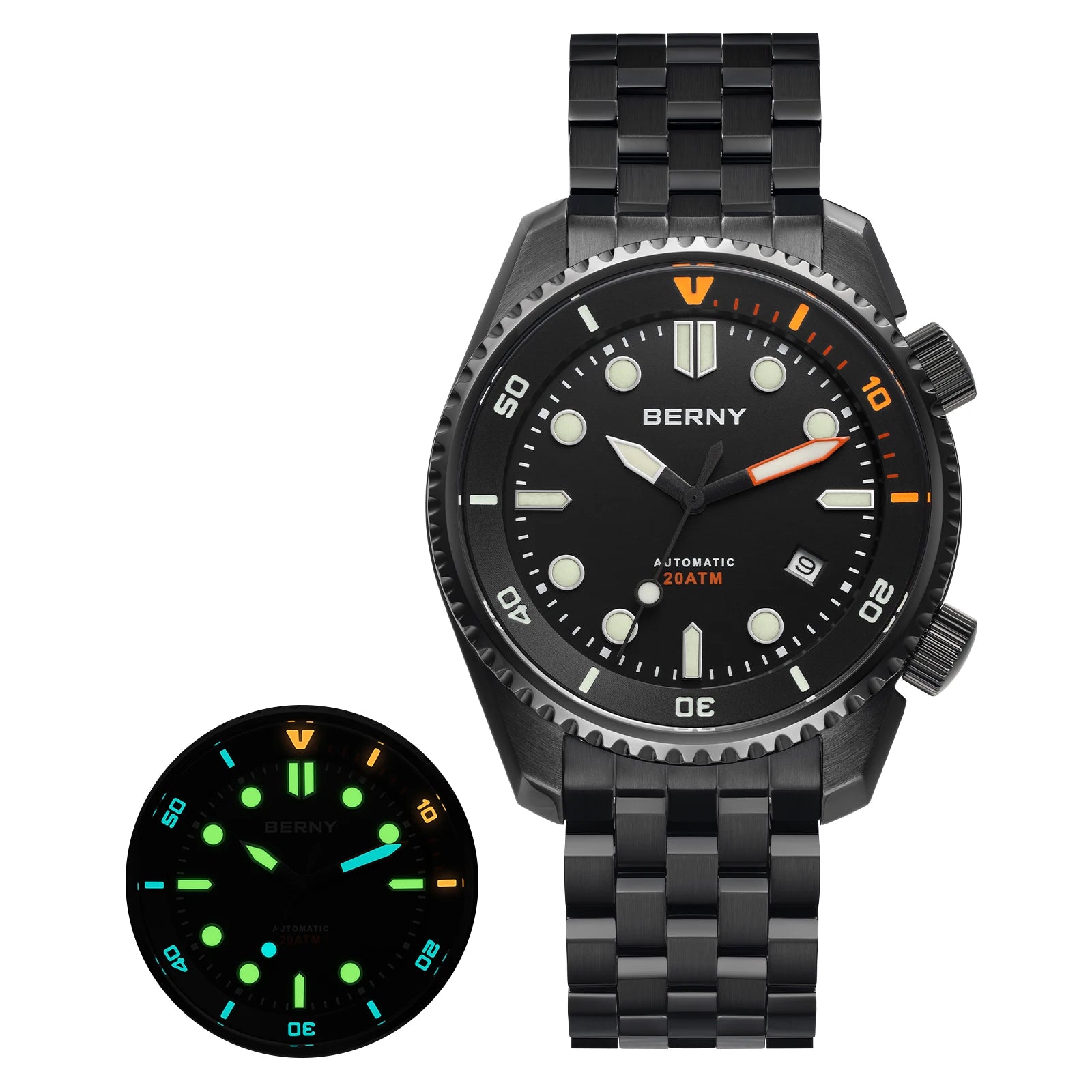 BERNY Automatic Diver Watch — Luxury Sapphire Crystal & 316L Steel