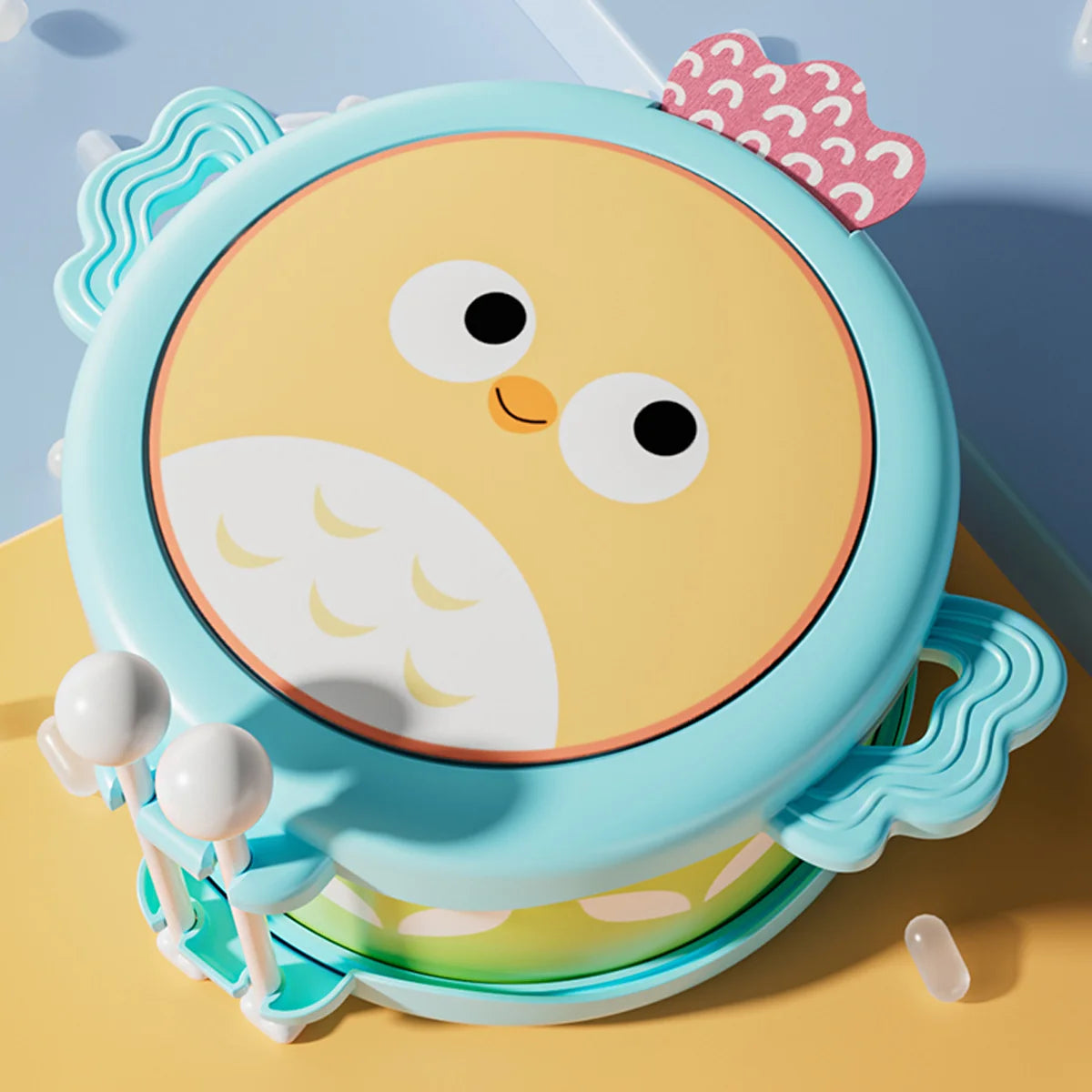 Owl Double Sided Drum — Educational Musical Instrument for Kids