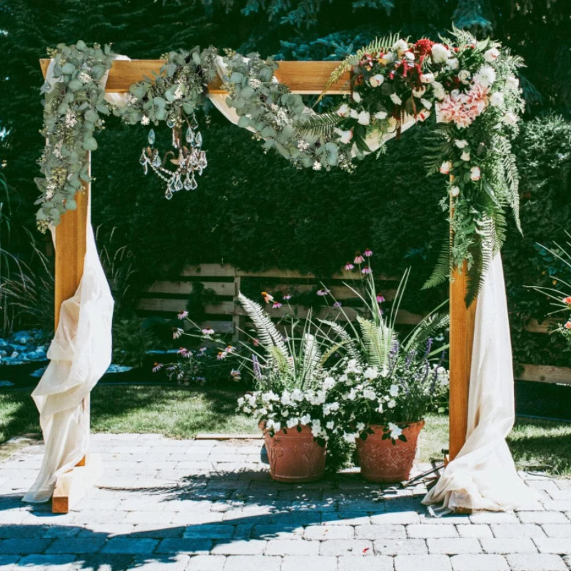 Artificial Eucalyptus Garland with White Flowers — Decorative Vine for Weddings & Home Decor