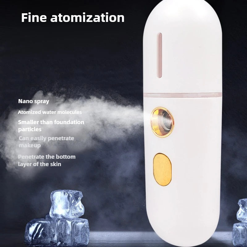 FUYAOZHISHANG Mini Portable Nano Facial Steamer — Hydrating Cold Spray Device