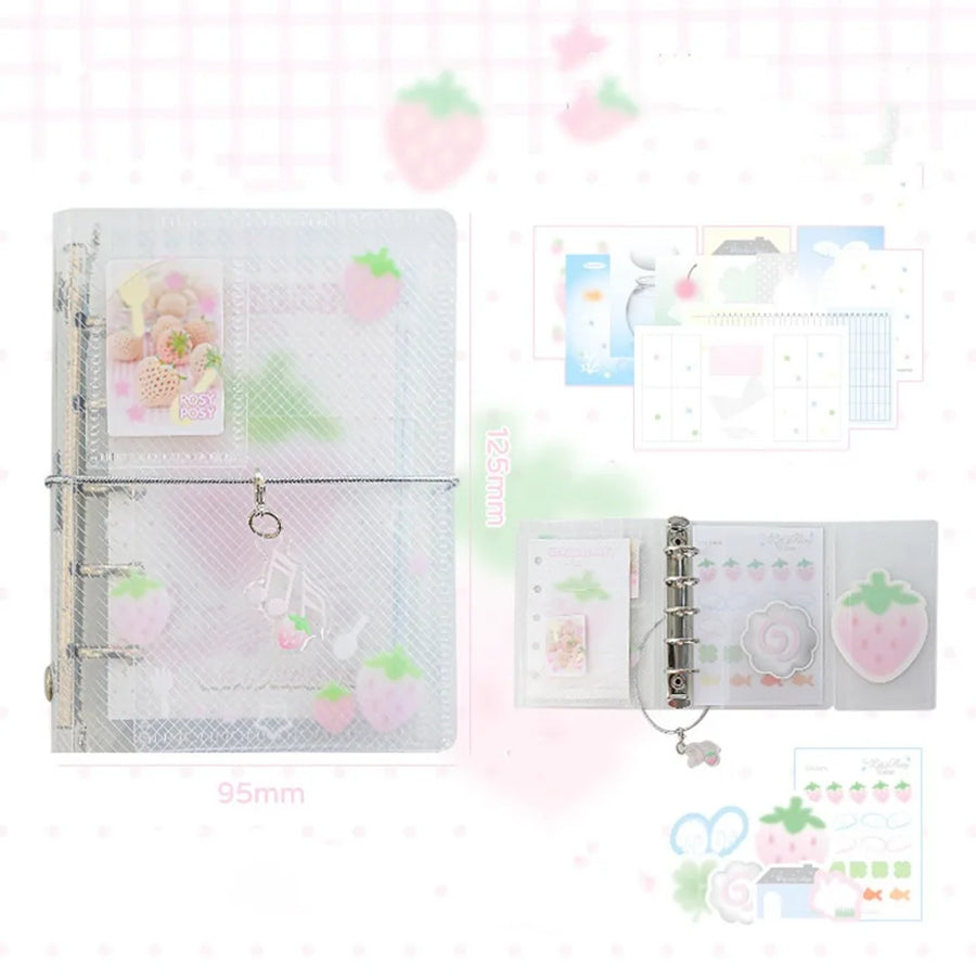 Cartoon Loose-Leaf Mini Notebook — Portable Twill Binder Journal