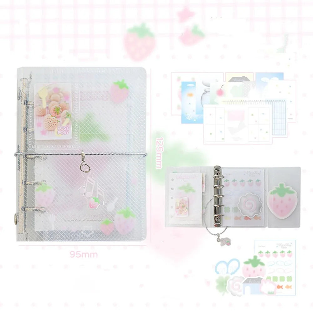 Cartoon Loose-Leaf Mini Notebook — Portable Twill Binder Journal